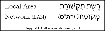 'Local Area Network (LAN)' in Hebrew